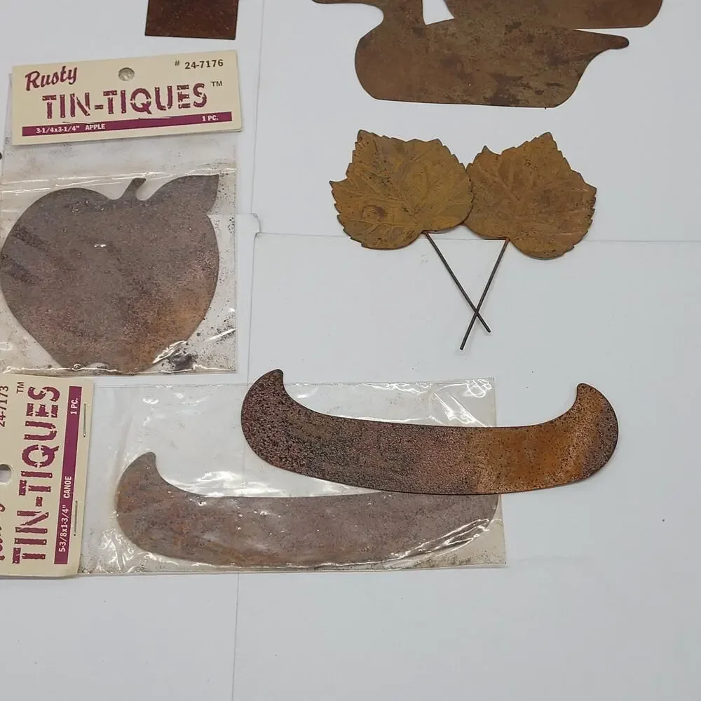 Rusty Tin-Tiques Craft Supplies Fall Woodland Rustic Cabin Lot of 17 Misc Pieces
